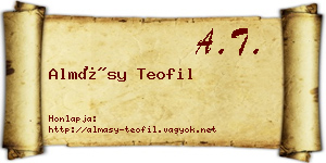 Almásy Teofil névjegykártya